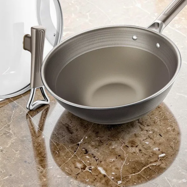 RVS wokpan met deksel