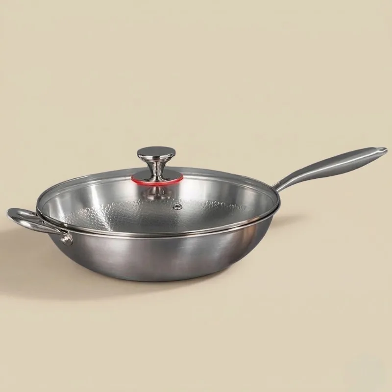 Wok inox martelé