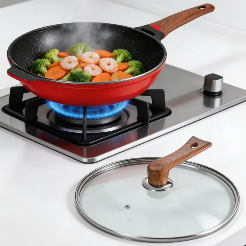 Wokpan met deksel voor inductie