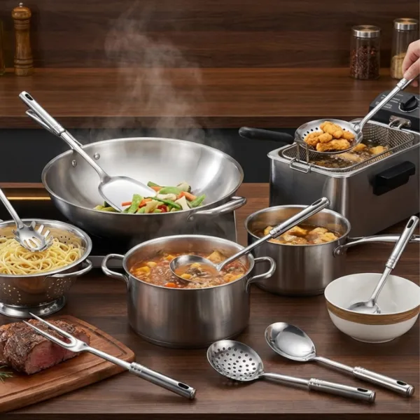 RVS wokgereedschapset