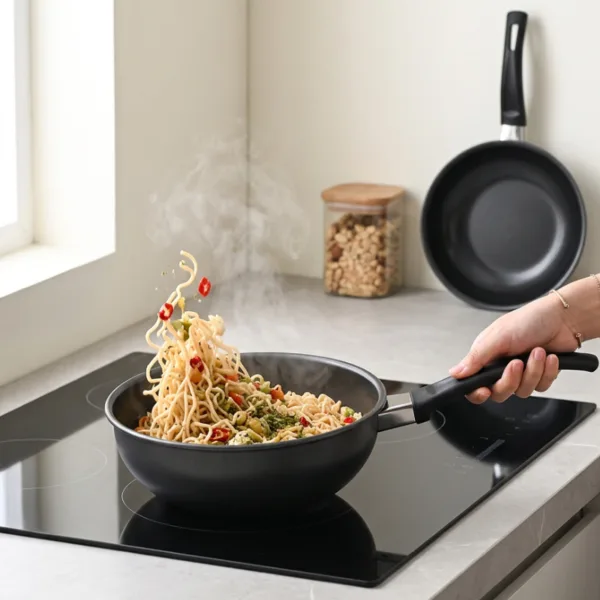 Aluminium wokpan 14-18 cm voor inductie