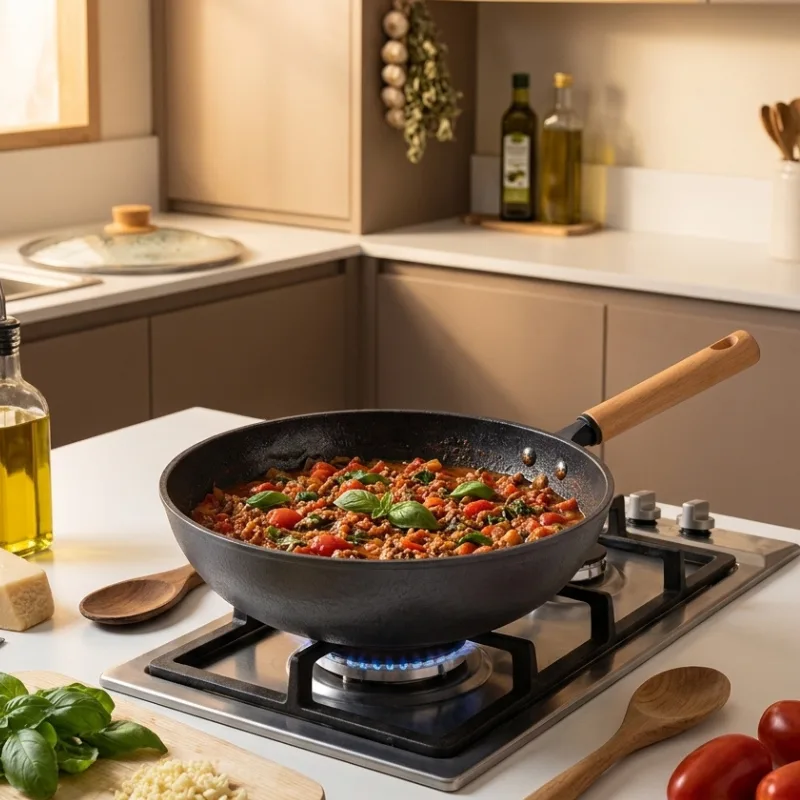 Wokpan met deksel 32 cm voor inductie