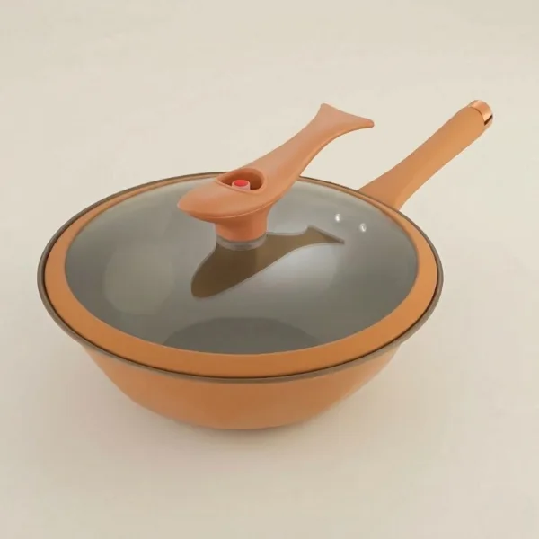 Professionele wokpan met deksel voor inductie