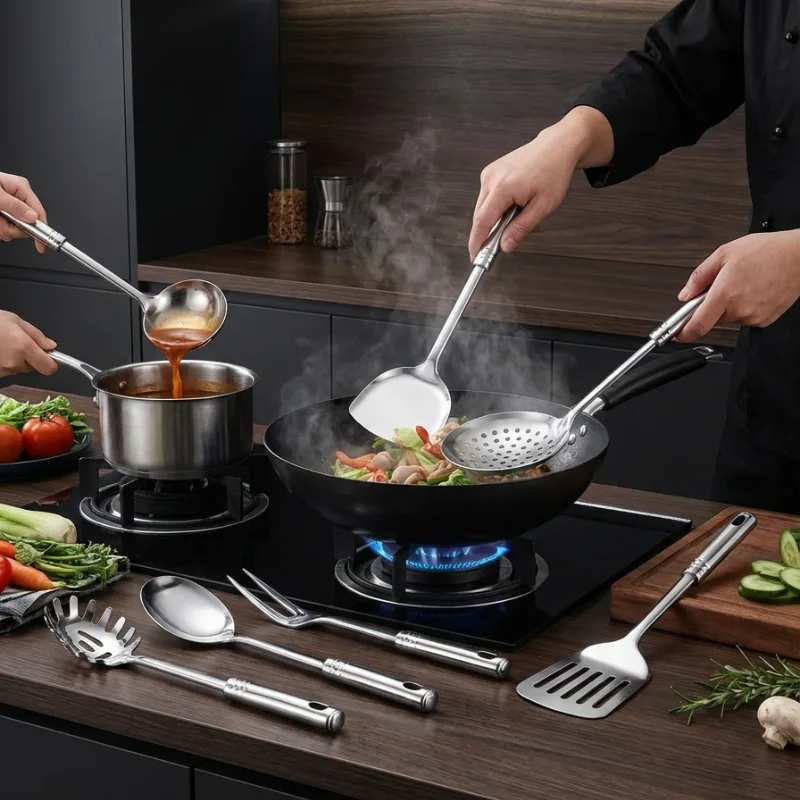 RVS wokgereedschapset