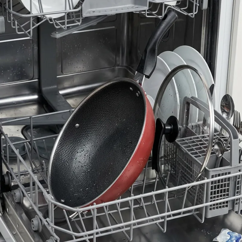 Grote wokpan met deksel
