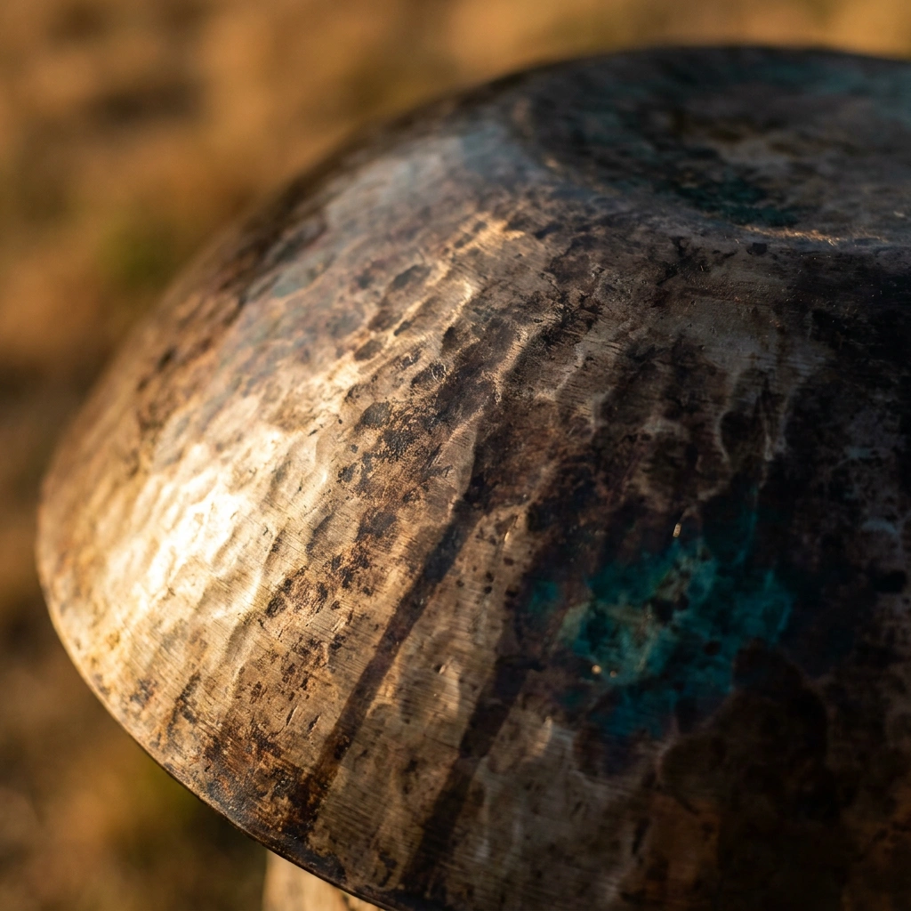 Close-up van een zorgvuldig afgewerkt detail van een wokpan