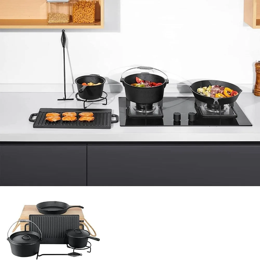 Gietijzeren wokset voor barbecue