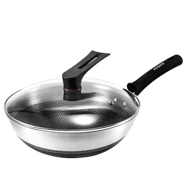 Akagi rvs wokpan met deksel 32 cm voor inductie