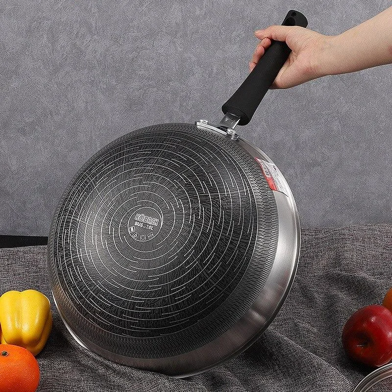 Akagi rvs wokpan met deksel 32 cm voor inductie