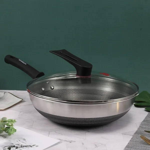 Akagi rvs wokpan met deksel 32 cm voor inductie