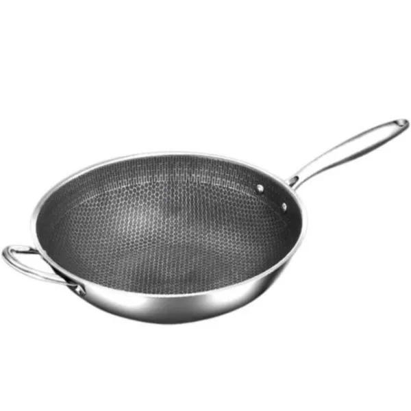 Iwaki rvs wokpan met deksel 34 cm voor inductie