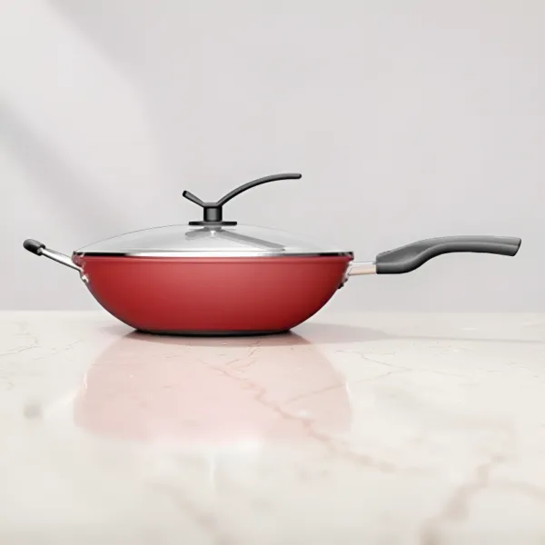 Grote wokpan met deksel