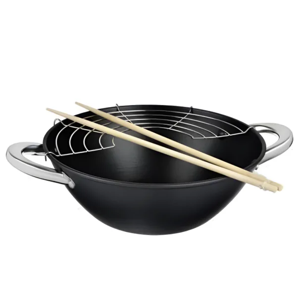 Nantai stalen wokpan met deksel