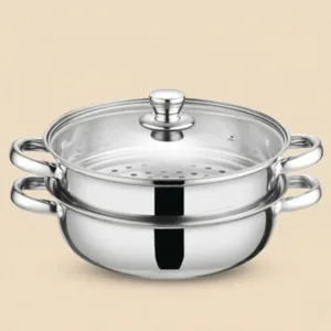 RVS wok met stoommand met deksel