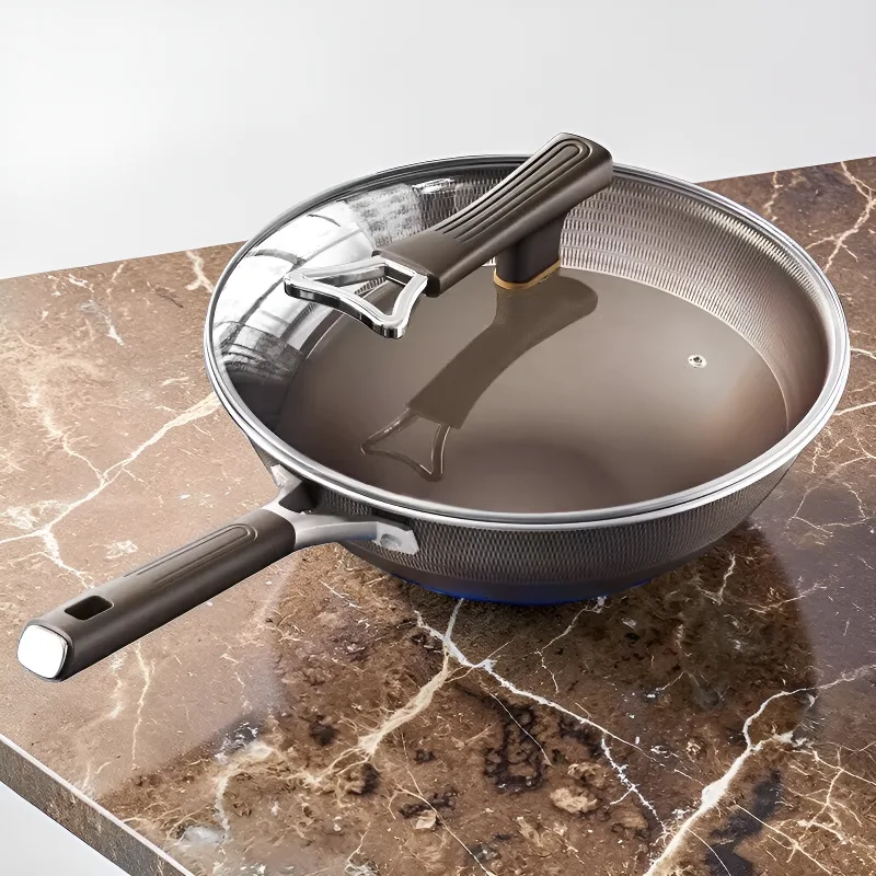 RVS wokpan met deksel, foto 3