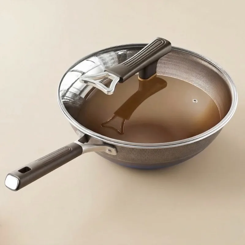 RVS wokpan met deksel