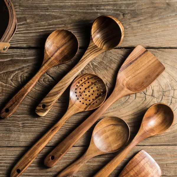Wokspatel met houten steel