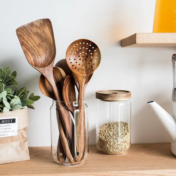 Wokspatel met houten steel