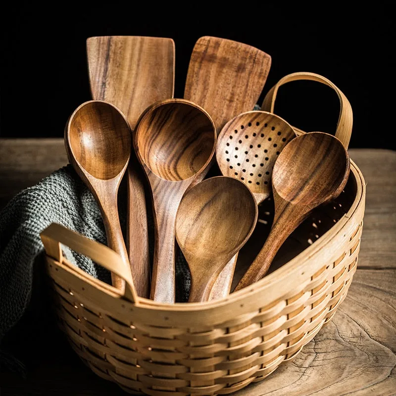 Wokspatel met houten steel